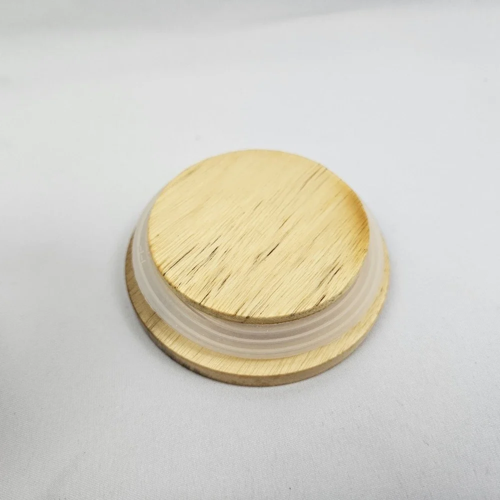 Rae Dunn Ceramic Salt Cellar Canister with Wooden Lid Farmhouse Decor White